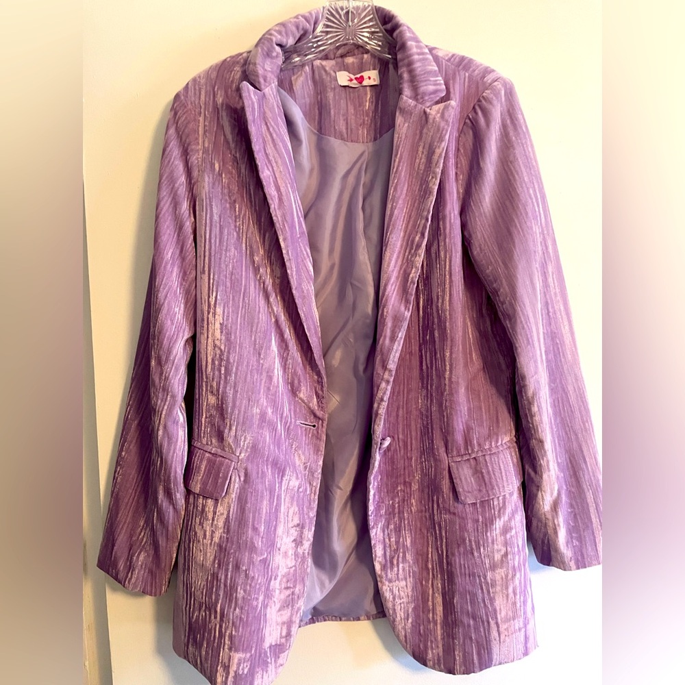 Buddy Love Purple Velvet Blazer